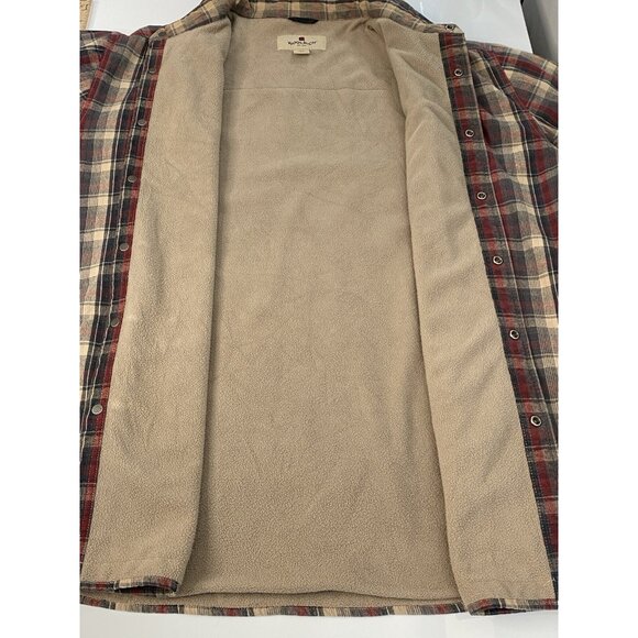 Woolrich Fleece Lined Full Snap Shirt Jacket Men’s XL Plaid Merlot Ombre Jac - Picture 7 of 16